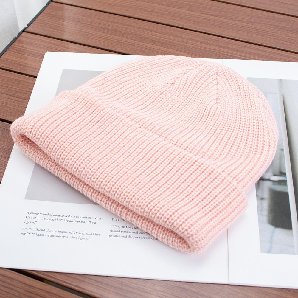 High quality solid color light board wool hat autumn and winter warm knitted hat men's and women's versatile ear protection hat windproof cold hat