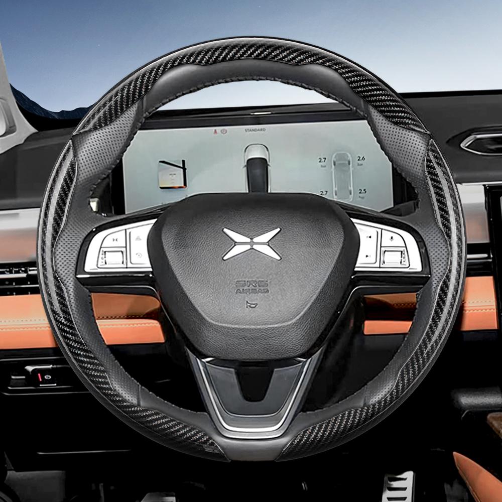 zkfan8 Suitable for Xpeng Carbon Fiber Texture Steering Wheel Cover with Segmented Quick-Release Design, Durable, for Models Such as G6 G9 P7 P7+