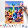 Disney Oil Painting Kit Inside Out Beach Party Home Bedroom Wall Decor Handmade Gift Art Crafts Painting Supplies Canvas Paint Set