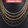 4/5/6/8mm Width Royal Box Chain Byzantine Bracelet Necklace For Men Male Stainless Steel Domineering Emperor Chain Necklace Personalise Jewelry Gift