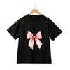 Cute Pink Bow Graphic T-shirt Simple Short-Sleeved Unisex Graphic Tee