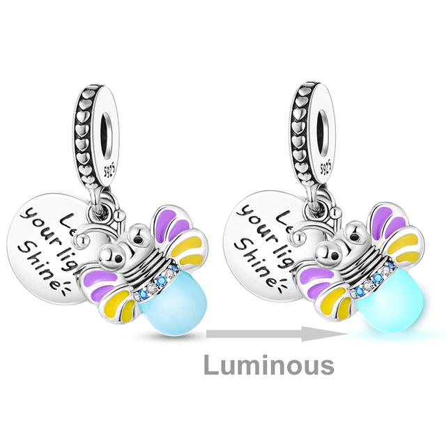 2023 Подвески-бусины из серебра 925 пробы Кот Светлячок Бабочка Дружба Висячие Подходят Браслету Ювелирные Изделия Своими Руками