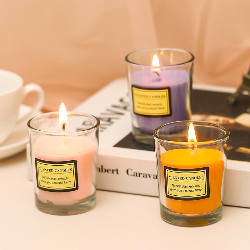 Glass Cup Plant Candle Aromatherapy Cup Candles Fragrance-free Candles Home Hotel Creative Souvenir