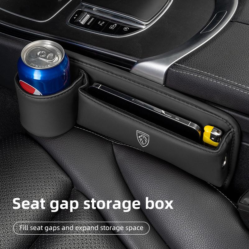 Multifunction Sticker Car Seat Gap Filler Leak-proof Storage Bag Cup For Peugeot 408 308 5008 208 2008 3008 Landtrek Rifter 508