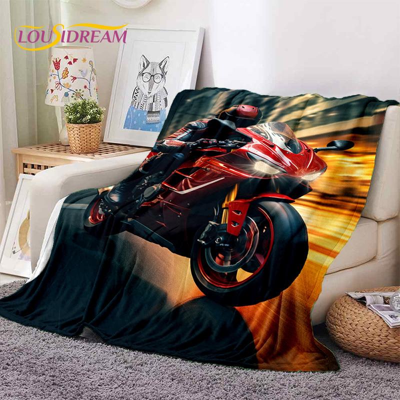Motocross Motorcycle Soft Blankets,Keep Warm Throw Blanket Comfortable Blanket for Picnic Beds Sofa Home Bedroom Hiking Gift
