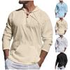 Мужчины, Мужчины с длинным рукавом, Повседневный и модный, Хлопок и лен, Круглый вырез, Длинный хлопок и лен, Пляжный