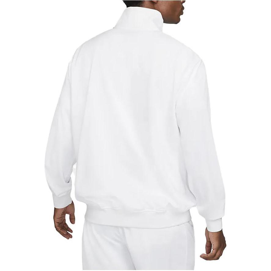 Nike Court Solid Color Stand Collar Zip-Up Casual Jacket Men Outerwear White DC2566-100