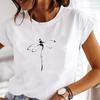 (Asian Size) Tee Top Fashion T Dragonfly Watercolor 90s Trend Cute Sweet Shirt Women Print Lady Female Clothing Casual Short Sleeve Graphic T-shirt