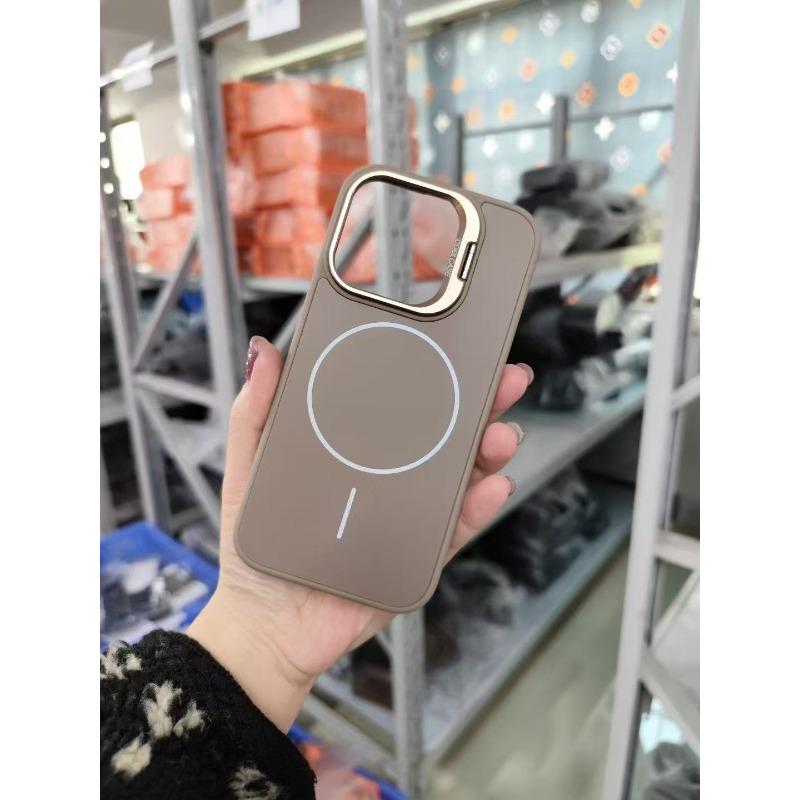 Тонкое магнитное притяжение, Подходит для чехла для телефона Apple 16promax Сетчатое рассеивание тепла, Защитный чехол с полной крышкой и кронштейном для объектива Ip15pm