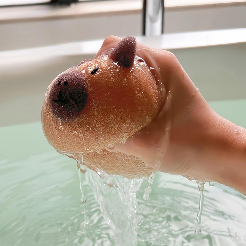 1 шт., мытье, пузырчатая губка для ванны Capybara, шарик для отшелушивания тела, бытовые щетки для душа ребенка, пузырьковые губки в форме мультяшного животного