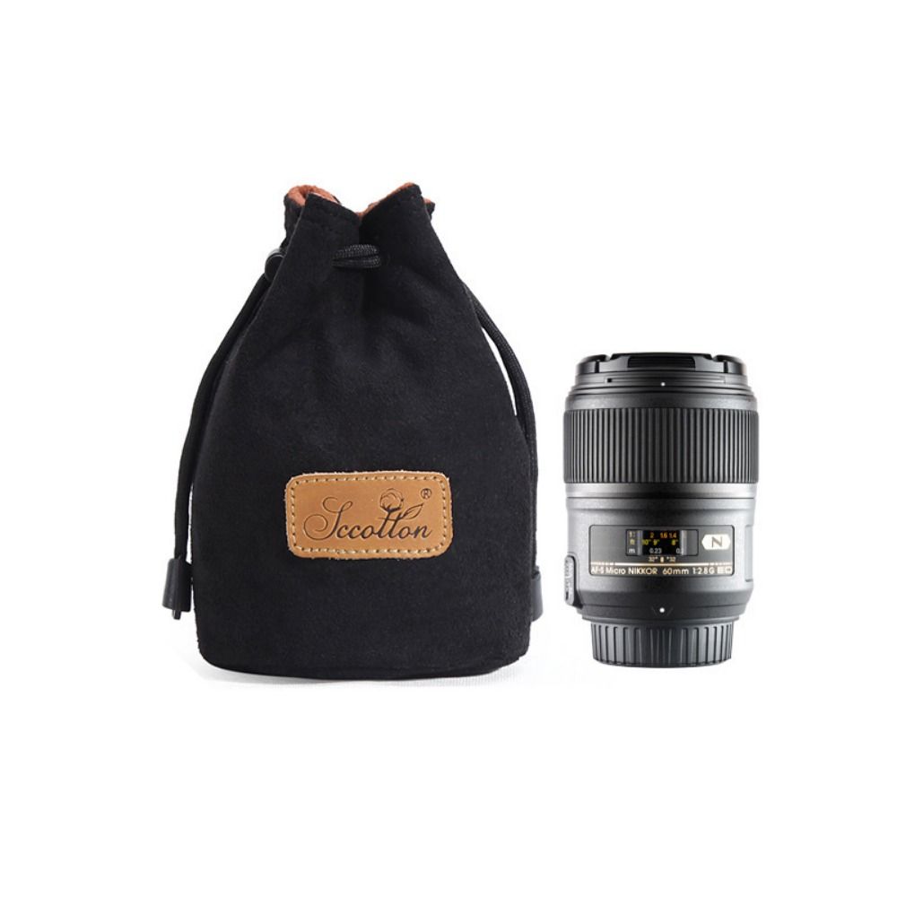 Portable Camera Storage Bag Soft Lens Protective Case Vintage Lens Pouch for Canon/Nikon Camera