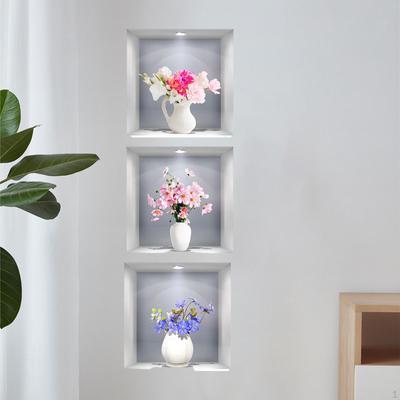 3 шт. Наклейка на стену, самоклеящаяся, самоклеящаяся, сделай сам, цветочный дизайн для спальни