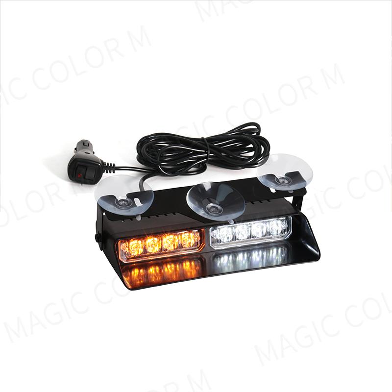 8 Bead LED Car Strobe Light Red Blue Amber White Waterproof Windshield Emergency Flash Warning Bar