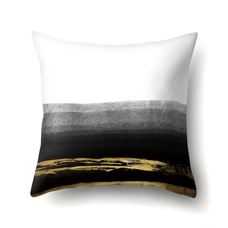 Nordic Ins Marble Polyester Pillowcase Car Decoration Home Printed Waist Cushion Pillowcase