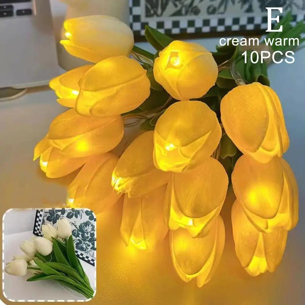Tulip Lamp LED Night Light Room Decoration Bedhead Ornaments Of Atmosphere Light Lamp Desk Photography E9O5
