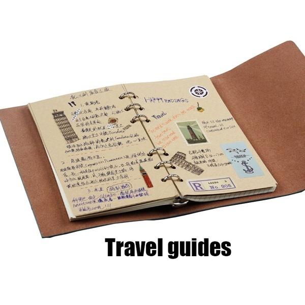 Retro Style Creative Hand Book A6 Spiral Ring Binder Leather Notepad Small Notebook