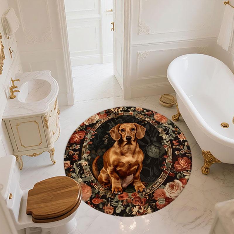 Corgi pattern round rug,Carpet Rug for Living Room Bedroom Playroom ,Non-slip Floor Mat,Holiday Gifts and Birthday Gifts.