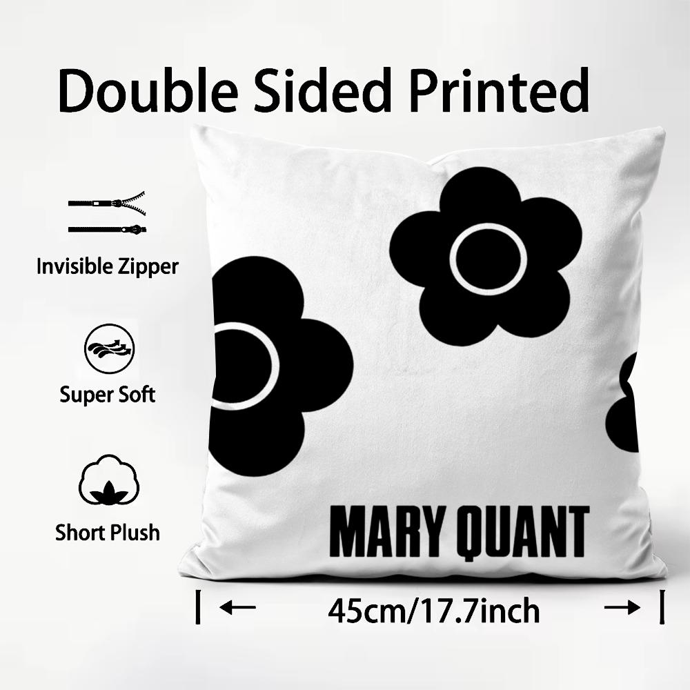 Fashion Brand MMary QQuant Cushion Cover Plush Fabric Soft DoubleSided Printed Sofa Warm Winter Home Child Gift Pillow Case