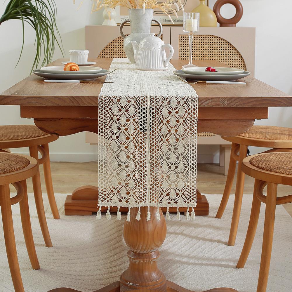 Настольный флаг страны, полый, ретро, хлопковая нить, вязание крючком, настольный флаг, кружевная скатерть, серия Sen, крышка для ТВ-тумбы, журнального столика