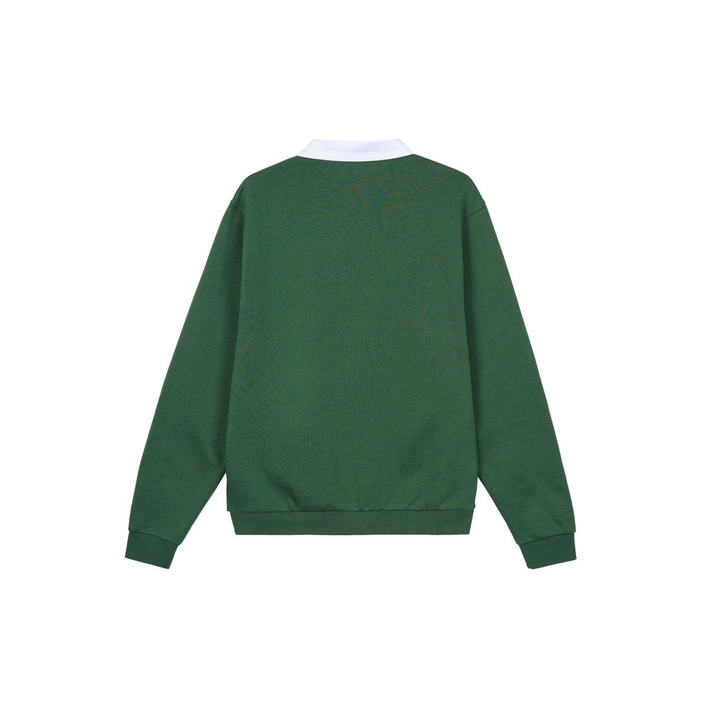 Nike Club Fleece Colorblock Long Sleeve Polo Men Tops Spruce-Green DX0538-323