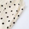 Womens 2026 Polka Dot Pleated Tie Sleeveless Slim Fit Midi Dress