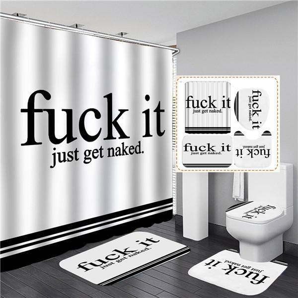 4 шт., полный комплект, занавеска для душа, крышка унитаза, чехол для сиденья, коврик для декора ванной комнаты, водонепроницаемая занавеска для душа, нескользящие коврики