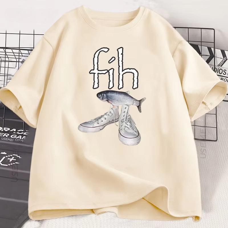 Zapatos FIH Miss pelled Fish me camiseta divertida camiseta de humor femenino Y2K ropa de diseñador masculino