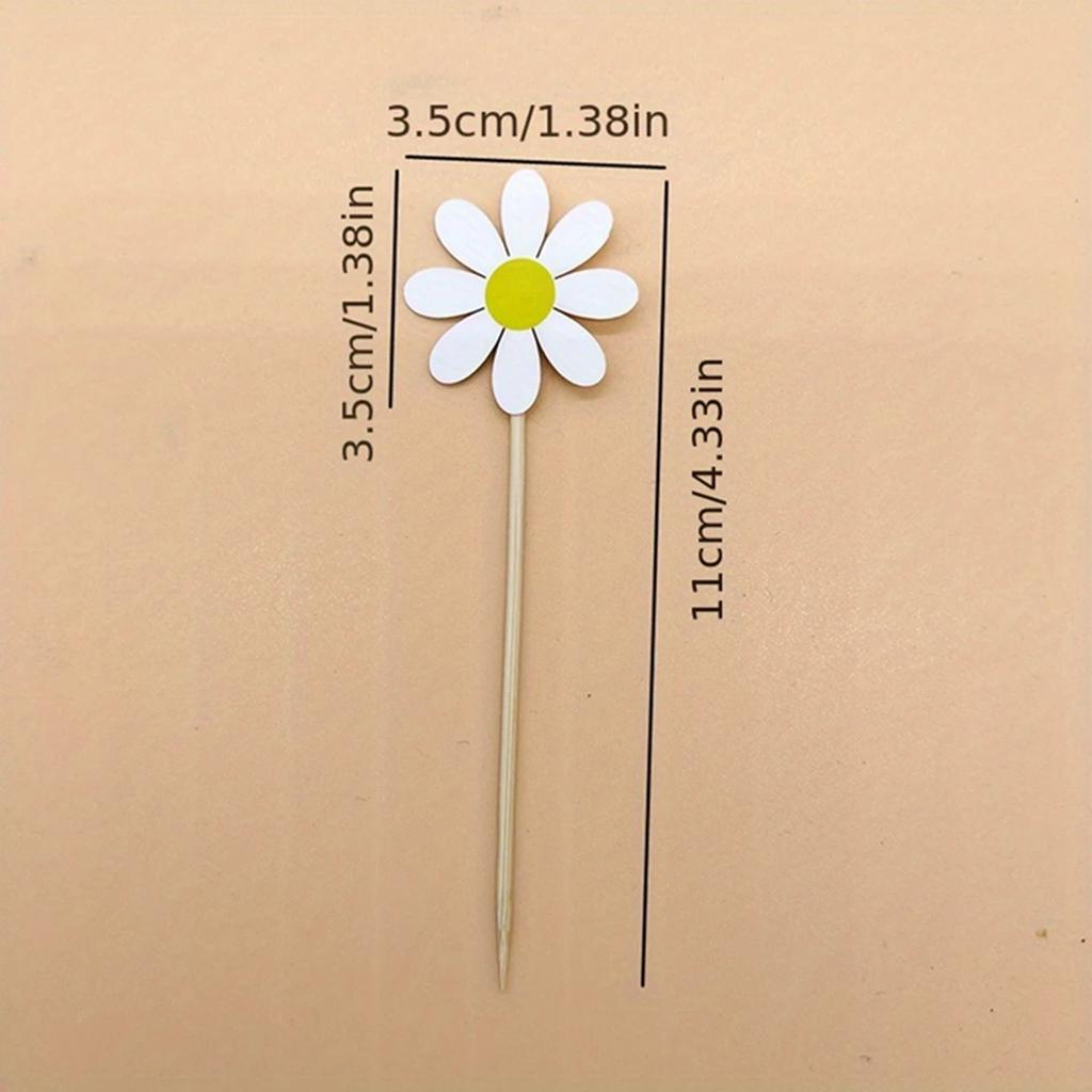 4/10/20pcs Daisy Cake Topper White Daisy Flower Cupcake Toppers Cake Decor Wedding Birthday Party Decoration Supplies