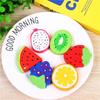 2pcs/pack Cute Fresh Fruit Design Eraser Kawaii Watermelon Orange Erasers Students' Gift Random Color