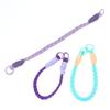 Dopamine Four-Strand Braided Short Phone Lanyard Fashion Color Block Cable-Knit Wrist Strap Durable for Running Hanging Small Accessories