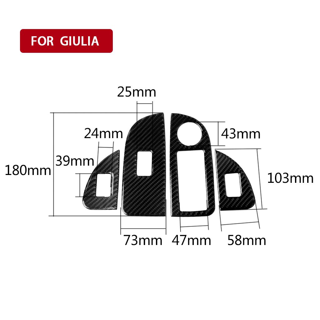 Fits For Alfa Romeo Giulia Stelvio 2017-19 Car Accessories Car Interior Decoration Window Button Panel Carbon Fiber Car Sticker