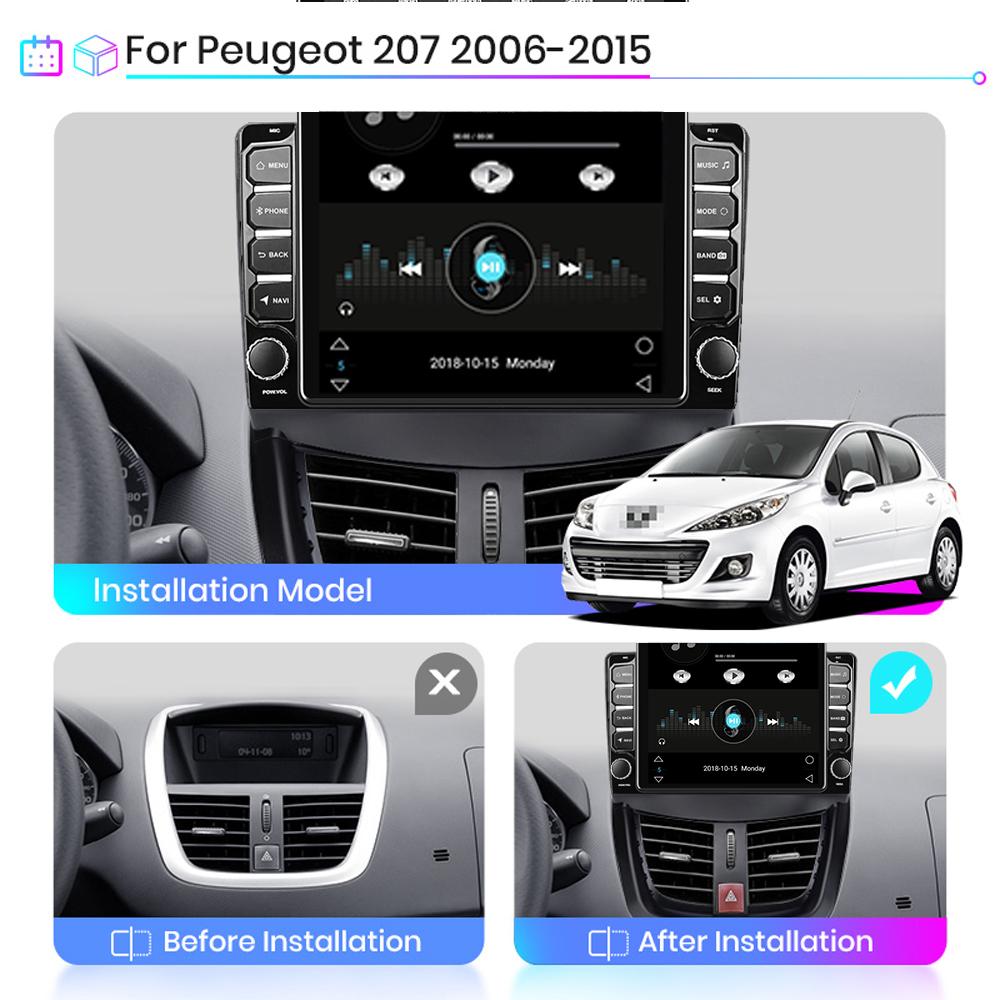 9,7-дюймовый автомобильный радиоприемник для Peugeot 207 207CC 2007-2013 Android 2 DIN Tesla вертикальный экран Carplay автомагнитола мультимедийный проигрыватель 2+32 ГБ