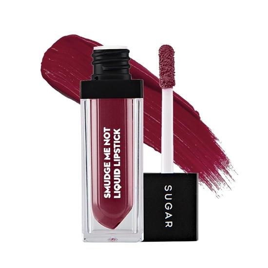 SUGAR Cosmetics Smudge Me Not Liquid Lipsticks for Women | Matte Lipstick | 4.5ml - 17 Fiery Berry (Marsala)