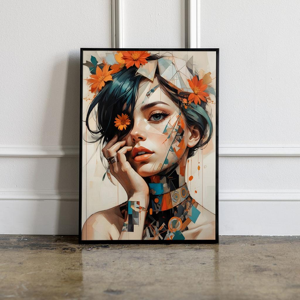 Plakat w ramie portret abstrakcja