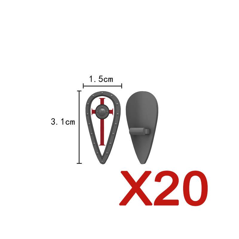 MOC Средневековые Строительные Блоки Персонаж Рыцарь Воин Набор Аксессуаров Шлем Наплечники Щит Лук Стрела Кирпич Подарок Игрушка X022