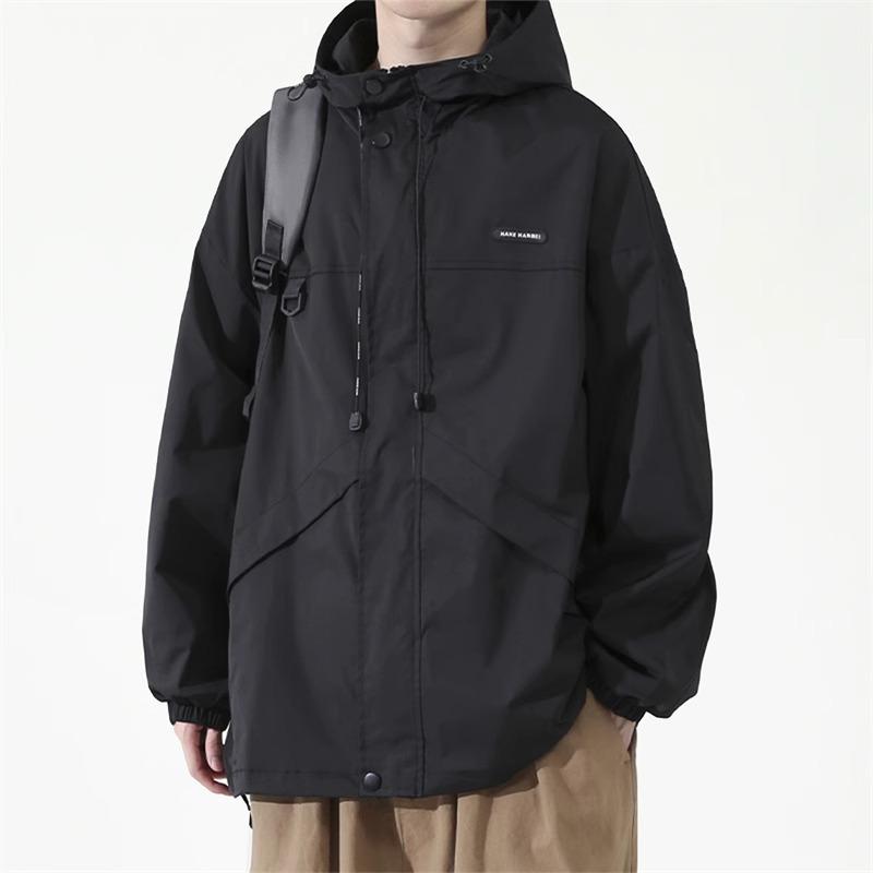 Мужская куртка с капюшоном, весенне-осенняя, новая, повседневная рабочая куртка, водонепроницаемая куртка