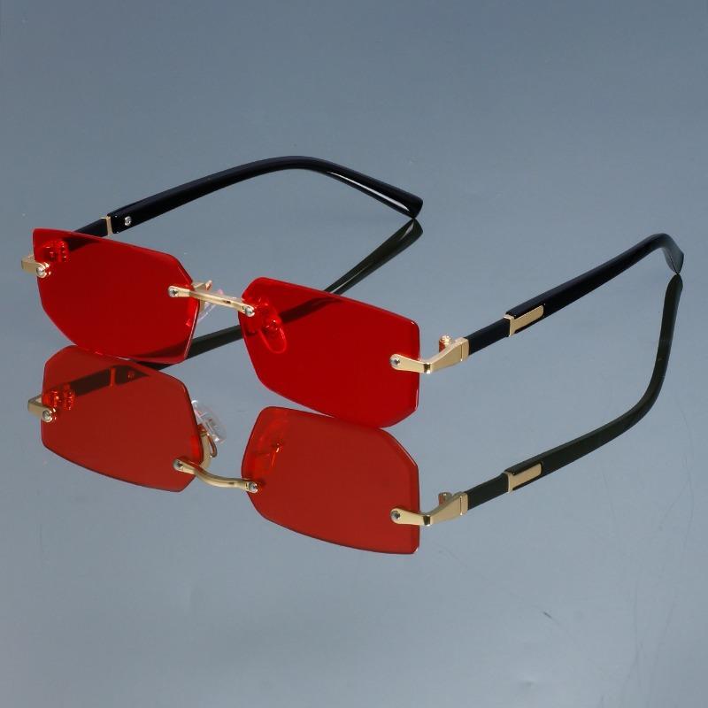 New Fashionable Retro Square Glasses for Women and Men Frameless Simple and Versatile Decorative Glasses