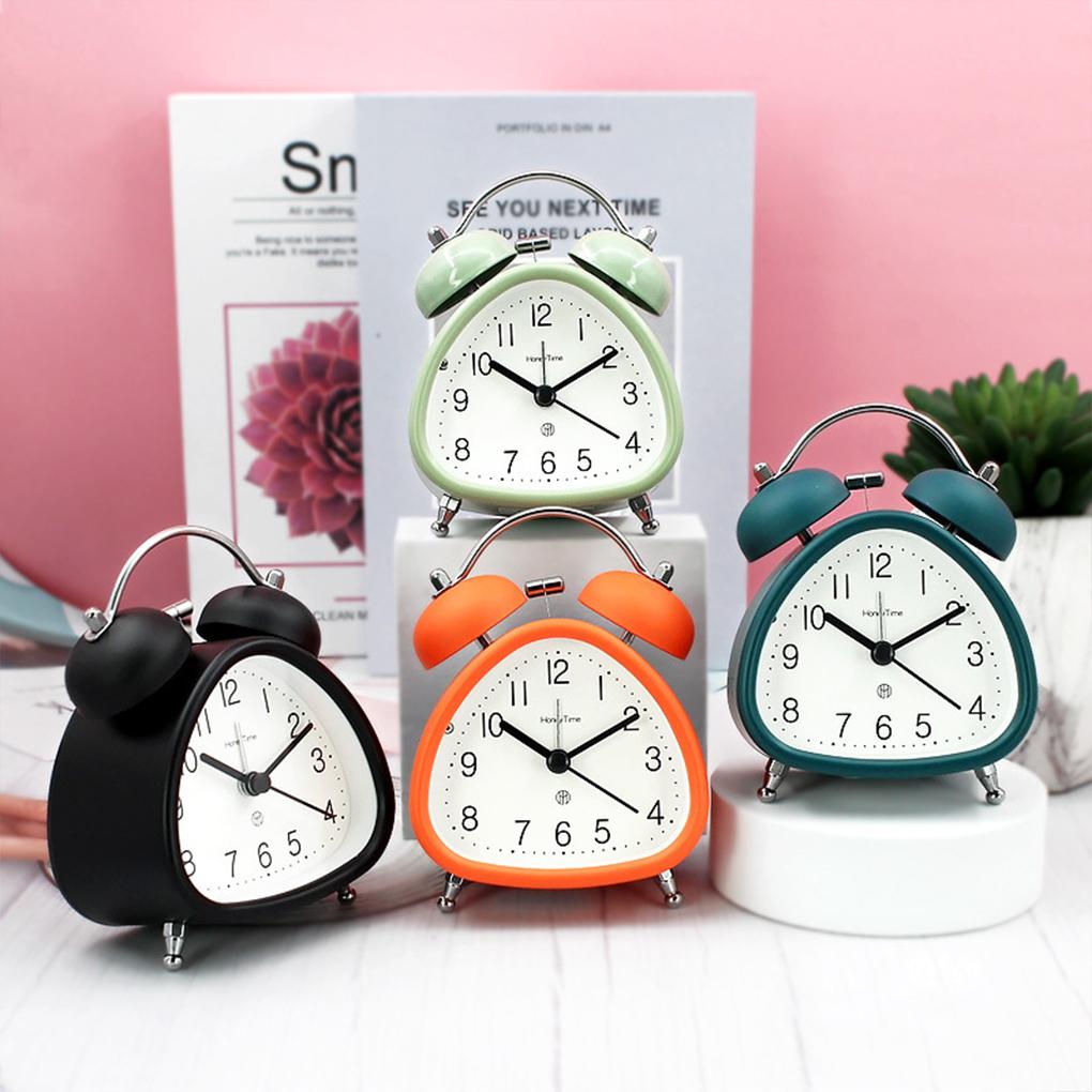 Металлический звонок громкий будильник для крепко спящих взрослых с функцией ночника на батарейках