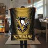 Custom Name Pittsburgh Penguins2 Flannel Blanket, High quality Comfortable for All Seasons, Home Decor, Warmth and Comfort