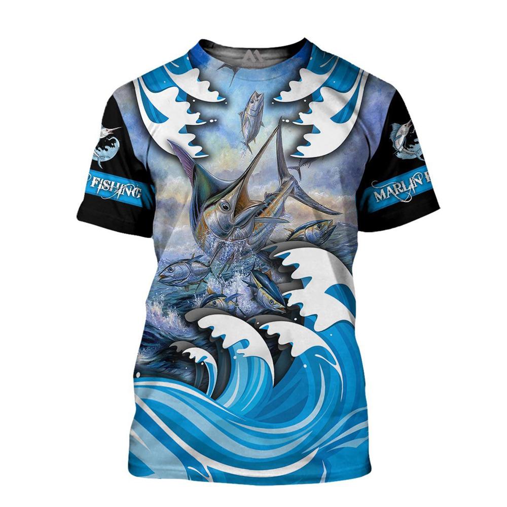 Vintage T Shirt for Mens Fishing 3D Print Outdoor Sports Short Sleeve Top Casual Man's T-Shirt Loose Tee Graphic Men Clothing