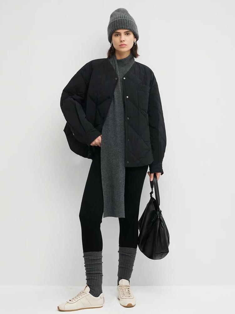 Unisex Lightweight White Goose Down Jacket - Cocoon Silhouette for 2025 Autumn/Winter