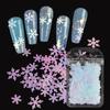 Mixed Snowflake Hollow-Out Nail Art Decoration Holographic Ultra-thin White Christmas Glitter Sequins DIY Nail Accessories