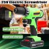 Rechargeable Cordless Drill 25V Lithium-Ion Battery Electric Hammer Screwdriver