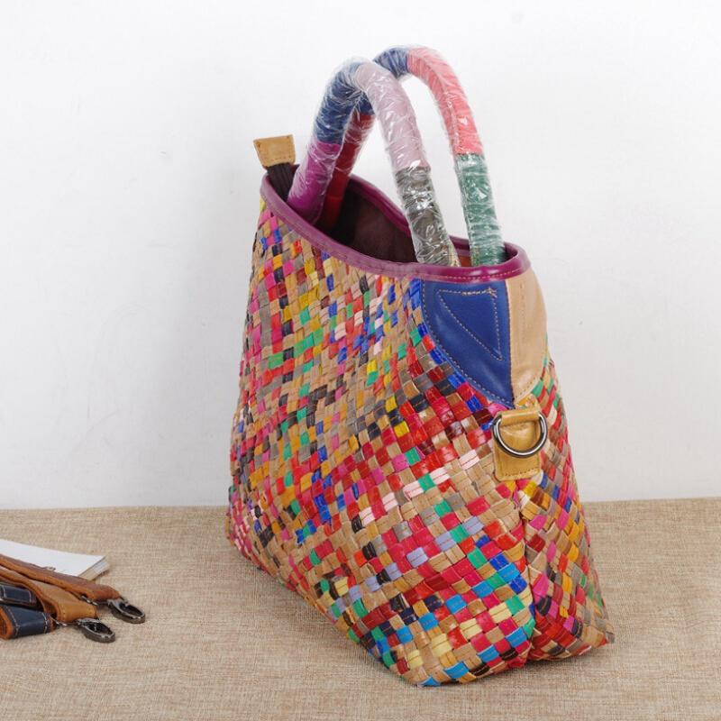 Женские сумки Lomantina Женские вертикальные стильные сумки ручной работы из натуральной кожи Плетеные повседневные наплечные сумки-тоут для леди кошелек