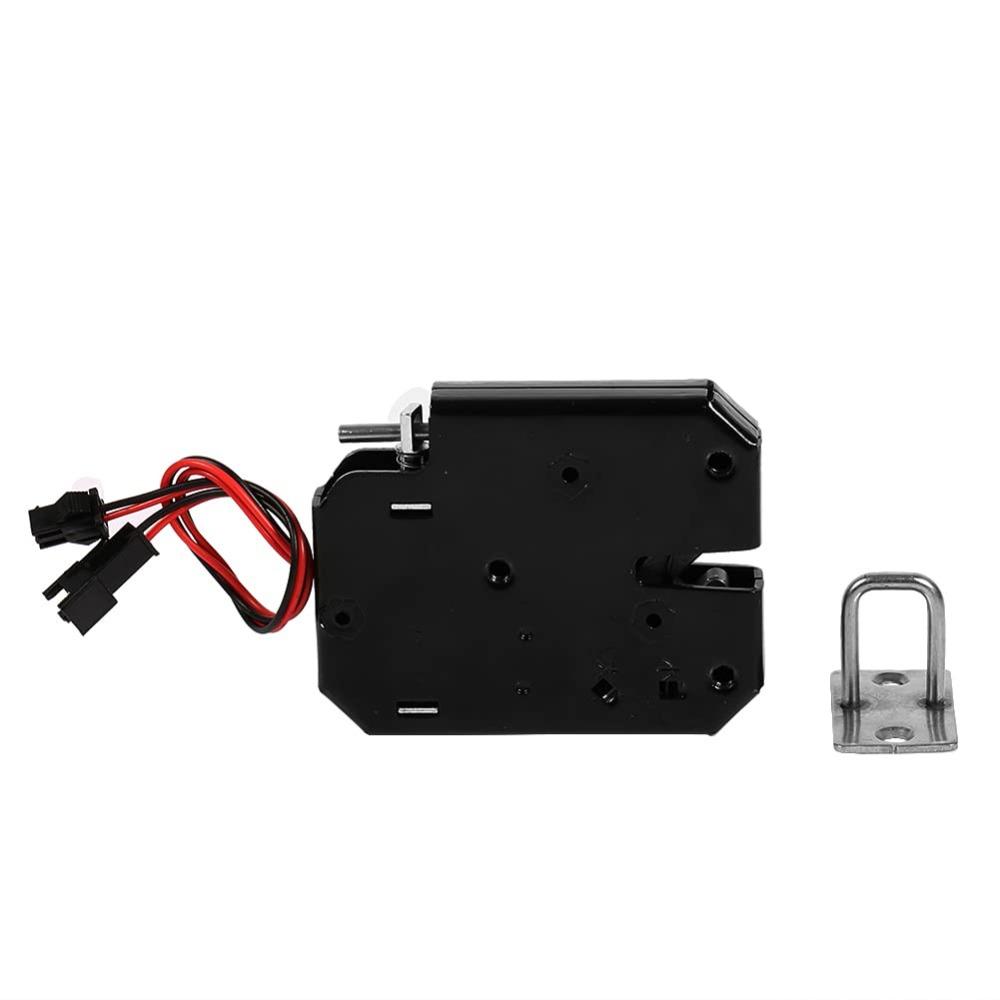 Black Electric Latch Lock Copper Electric Control Lock Cabinet Electromagnetic Lock Worker
