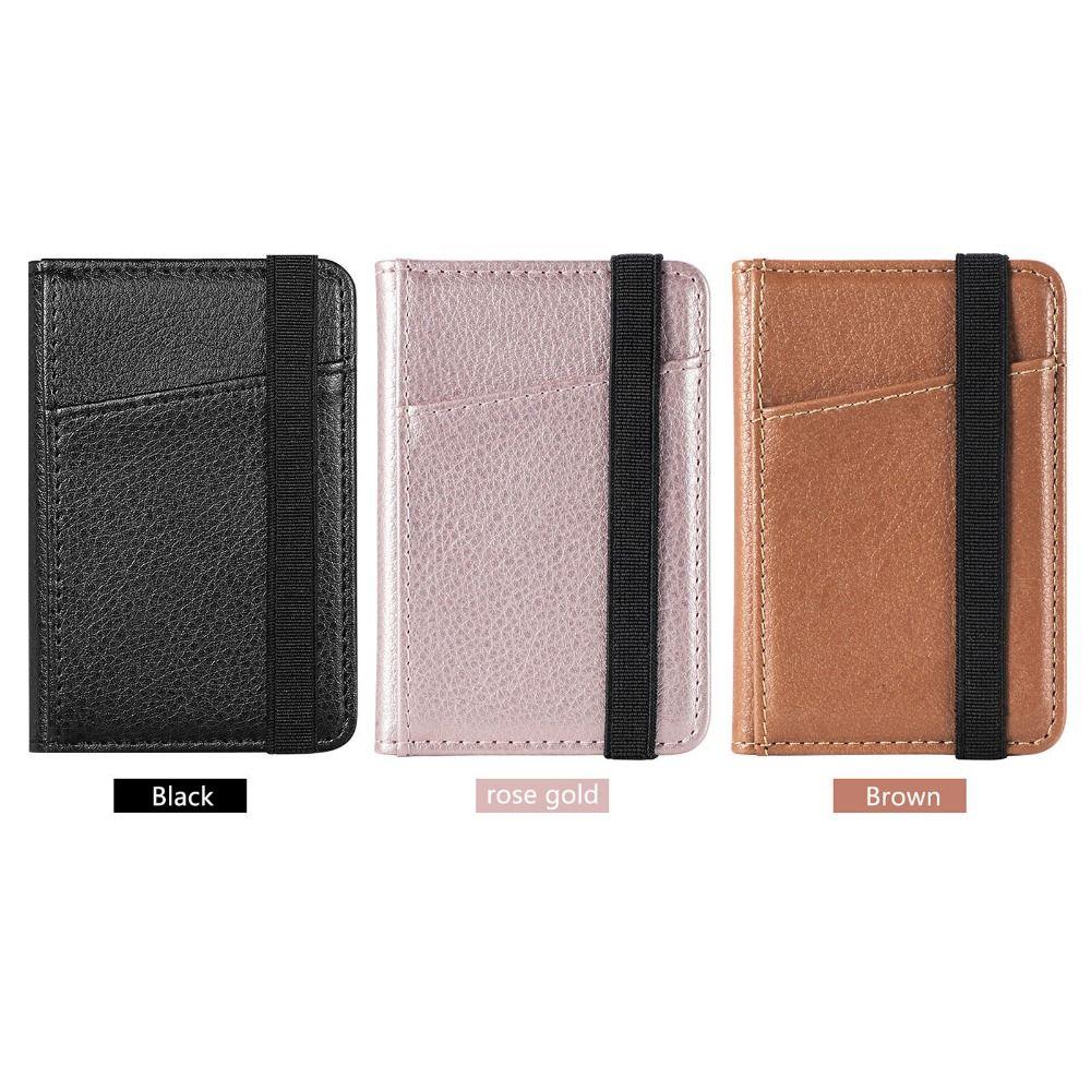 Leather Protective Sleeve Bracket Adhesive Back Sticker Phone Card Slot Mobile Phone Card Bag