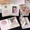 10Pcs Pastoral Style Girl Afternoon Tea Folding Back Card Kpop Idol 3inch Photocard Packing DIY Decor Fixed Cardboard
