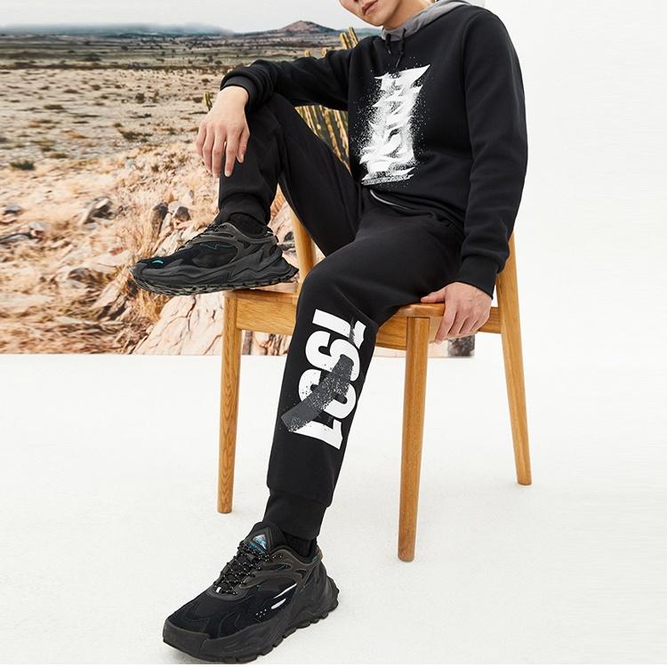 ANTA Basketball Collection Knitted Sweatpants Men's Black Moderate Straight Fit Pants 152111307-3