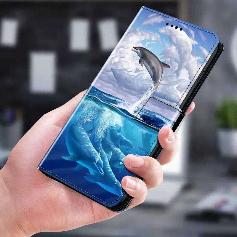 Кожаная обложка-книжка для ZTE Blade A75 4G A35 A55 4G Чехлы Кошелек Флип Животное Чехол для A35 A55 4G Подставка Сумка для телефона ZTE BladeA75 4G