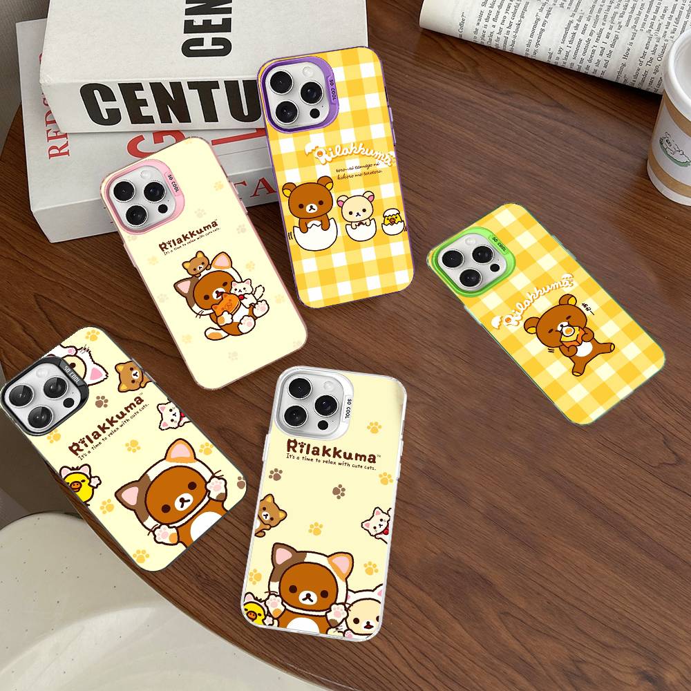 Rilakkuma Relaxed Bear Phone Cover For IPhone 16 15 14 13 12 11 17 Pro Max Plus Color Silver Shell